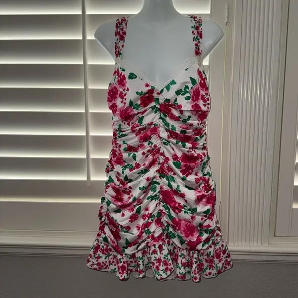 For Love & Lemons Petal Tank Mini Dress Carnation Size Large - Image 4