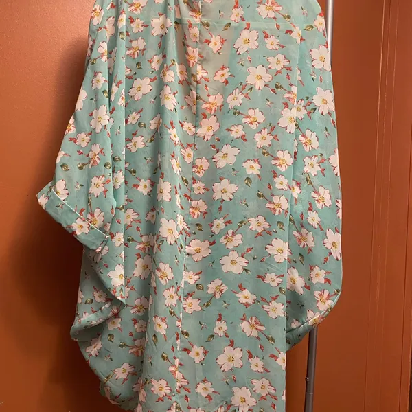 large kimono lightweight. EUC. Green - Image 4