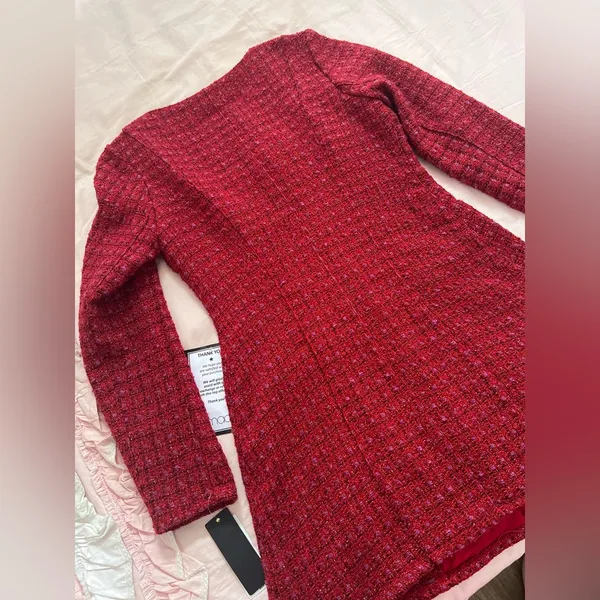 Red Tweed Button - Image 6