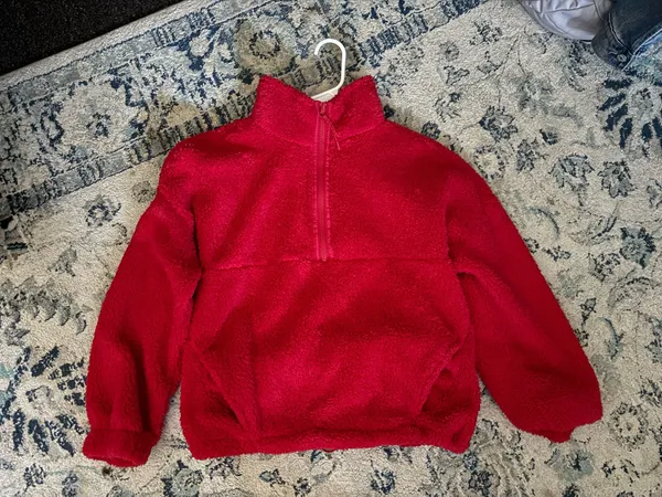 Red quarter zip fleece Size M - Image 2
