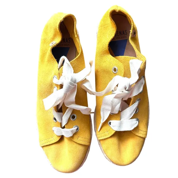 NEW NWOB VERBENAS‎ Suede Espadrille Sneaker Yellow Sz 37 - Image 3