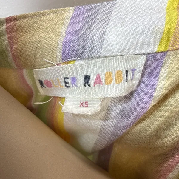 Roller Rabbit Darrell‎ Stripe Pippa Dress Size XS Pastel Cotton Tiered Mini - Image 7