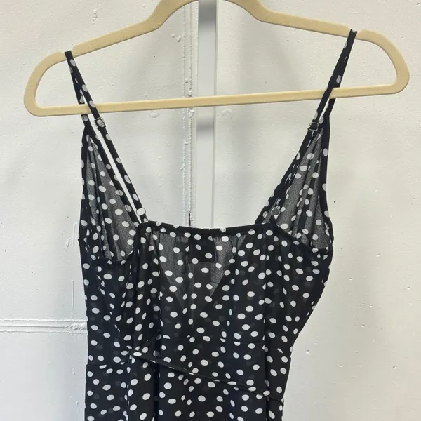 Princess Polly Polka Dot Wrap Mini Dress Black White Ruffle Hem Size US 2 Summer - Image 6
