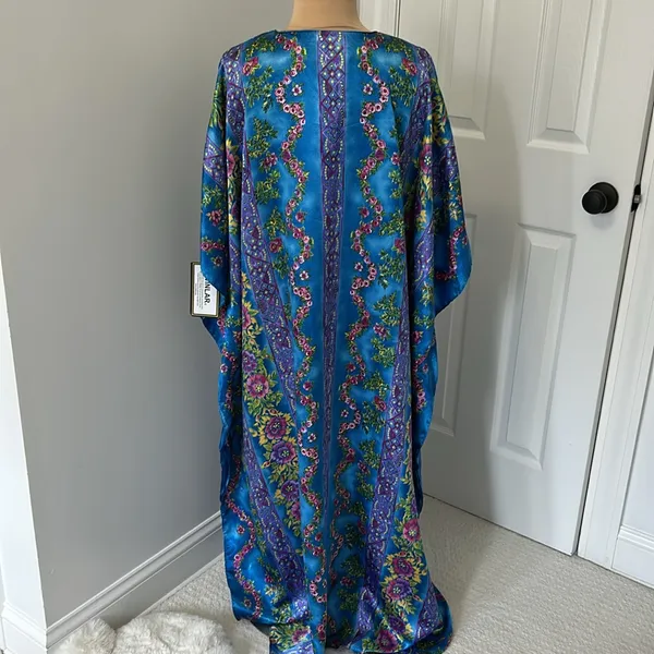 Winlar Blue Purple Floral Kaftan - Image 3