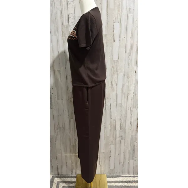 Kasper Suit Set Womens Petite 6P‎ Brown Knit Sweater Top & Dress Pants 2pc - Image 8