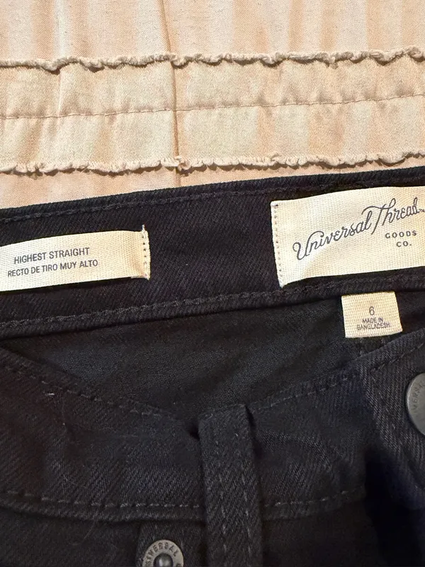 Universal Threads Highest Rise Straight Denim Jeans Black 6 NWT Stretch - Image 5