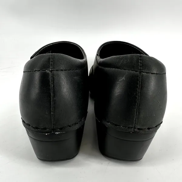 Dansko Stacie Clogs Leather Slip On Crisscross Heel Rocker Round Toe Black 6 - Image 5