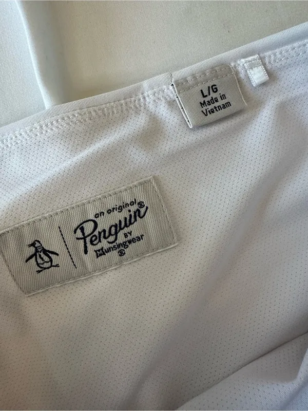Original Penguin Munsingwear Golf Tennis Skort Pockets White/ Black Striped L - Image 6