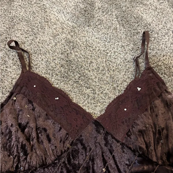 Y2K Brown Bling Cami Tank Size M - Image 2