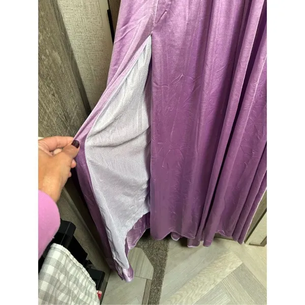 NEW Deep V-Neck Bridesmaid Dress Slit Formal Evening Gown 2 - Image 2