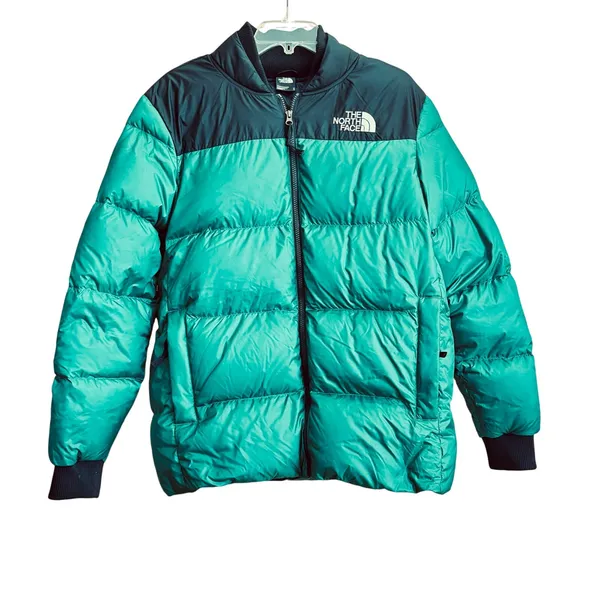 The North Face Nordic 700 fill goose down green puffer jacket no hood men’s szM - Image 4