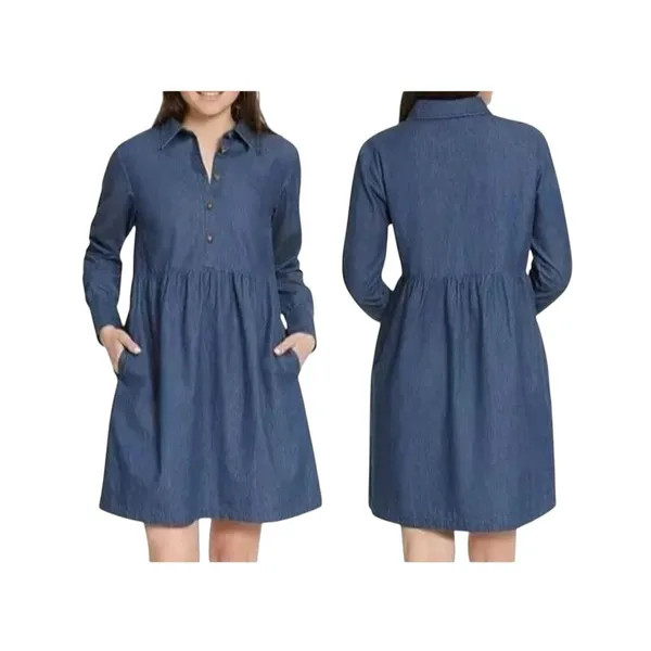 Nine West Brentwood Denim Shirt Dress XXL NWT Cotton Pockets Casual Chambray - Image 2