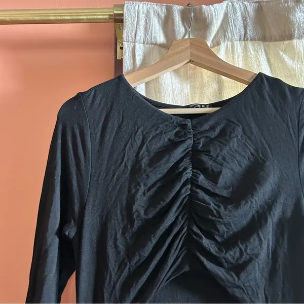 Sophie Rue Stella Ruched Jersey Maxi Dress Long Black Cutout Stretchy NWT Size M - Image 5