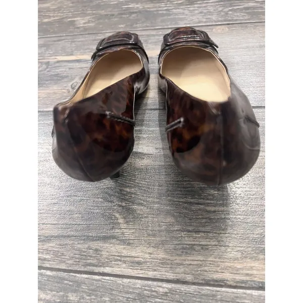 Cole Haan Womens Leopard Patent‎ Leather Square Toe Heel - Size 8B Flaws - Image 8