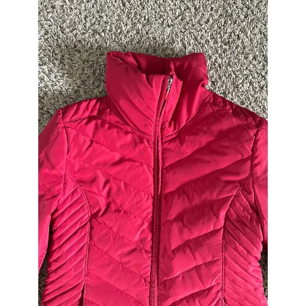 Kenneth Cole Reaction Women's Red Puffer Coat Size Medium‎ - Image 5