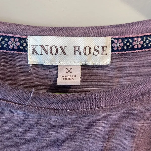 Knox Rose Women's Mauve Lace Accent Long Sleeve Top - Image 4