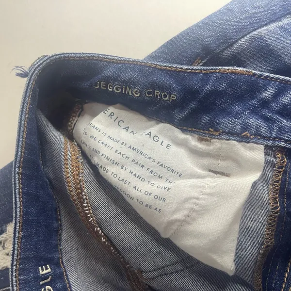 American Eagle Outfitters Ripped Blue Skinny Jeans - Image 8