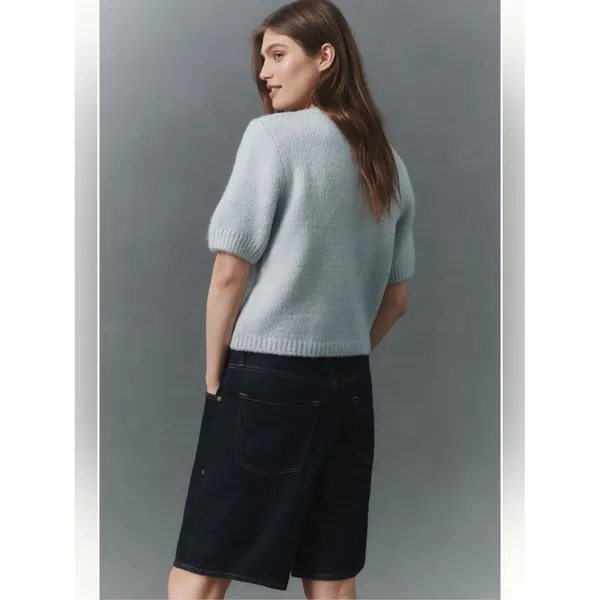 Anthropologie Maeve Short-Sleeve Bow Cardigan Sweater - Image 4