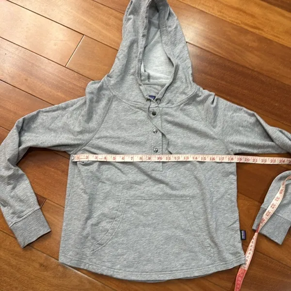 Patagonia Hoodie Womens Gray‎ Ahnya Henley Snap Pullover Sweatshirt S - Image 7