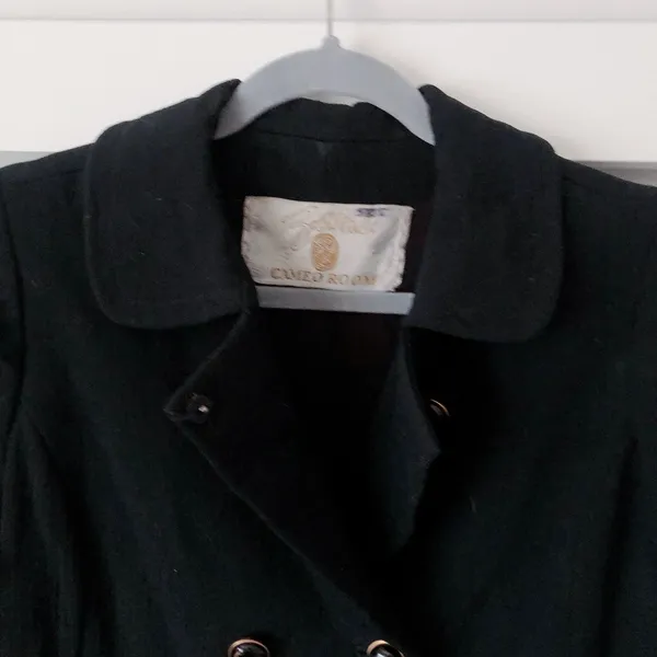 Vintage Black Pea Coat Size M - Image 3