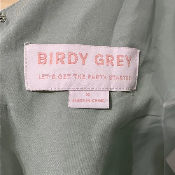 NWT Birdy Grey Jay Shiny Satin Dress In Sage Size XL - Image 12