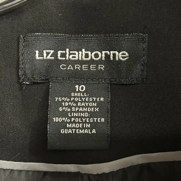 Liz Claiborne Career Black One‎ Button Blazer Women Size 10 - Image 3