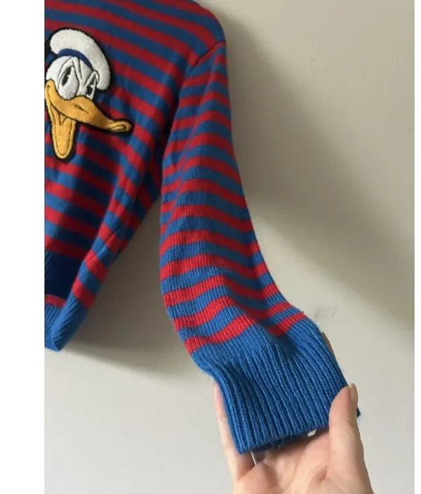 Disney X Forever 21 Retro Style Striped Donald Duck Sweater Size Medium - Image 5