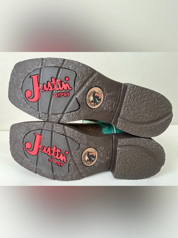 Justin Gypsy Raya turquoise cowgirl boots square toe NEW 6.5 READ Description - Image 10