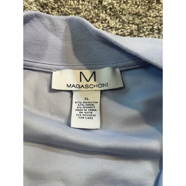 Magaschoni Women‎ XL Periwinkle Blue Modal Blend Quarter Zip Pullover Sweatshirt - Image 3