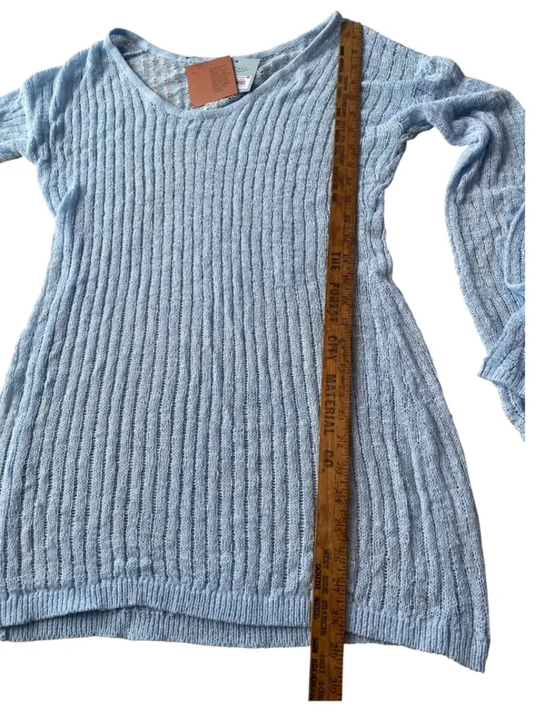 Shade & Shore Light Blue Open Knit Swim Cover Up Dress Medium 8-10 Beach Resort - Image 6