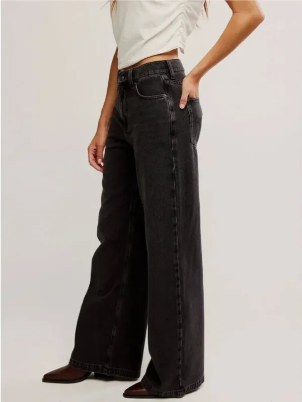 FREE PEOPLE NWT We The Free Stride Straight 'n Wide Jeans / Miles To Go - Image 8