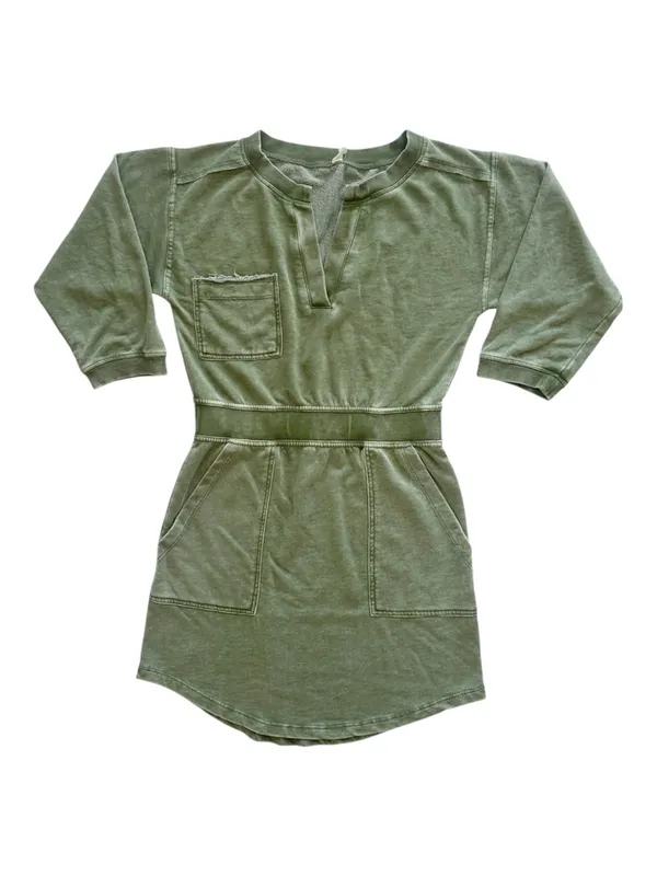 Anthropologie Daily Practice Terry Mini Dress - Moss, Size Small - Image 2