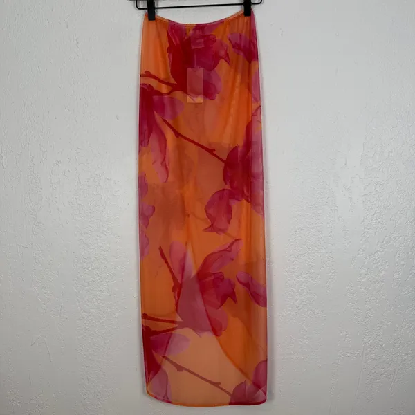 Hutch Jelena Tulip Mesh Swim Cover-Up Skirt in Cantaloupe NWT Size XXS - Image 2