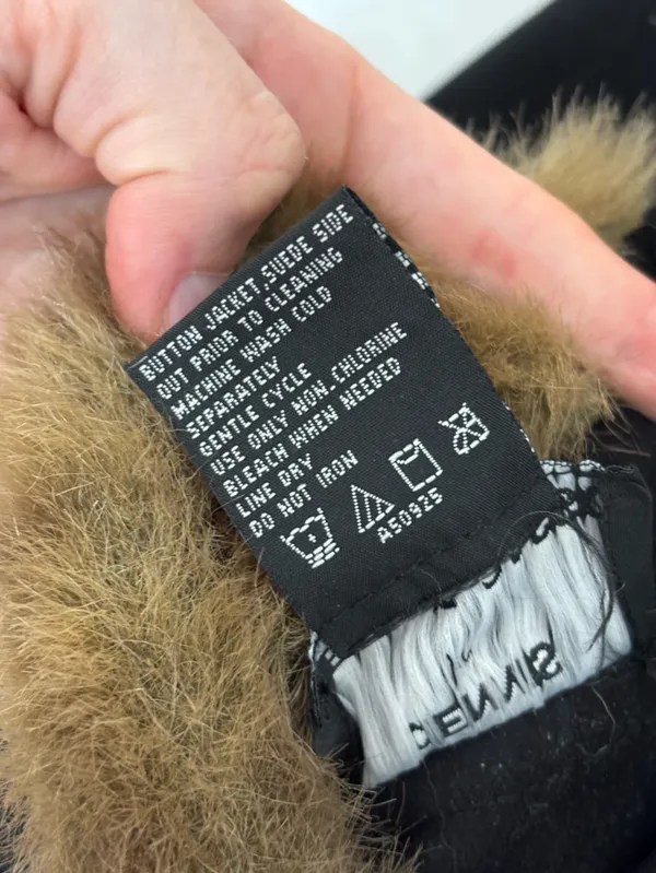 Vintage Dennis Basso Vegan Faux Fur Faux Suede Reversible Coat Black Tan -Size L - Image 7
