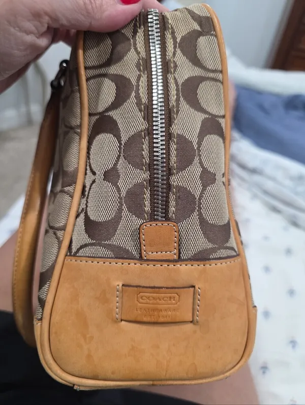 Authentic Coach Signature Tan Canvas Purse Handbag 6097 Mob Wife Vintage Tote - Image 9
