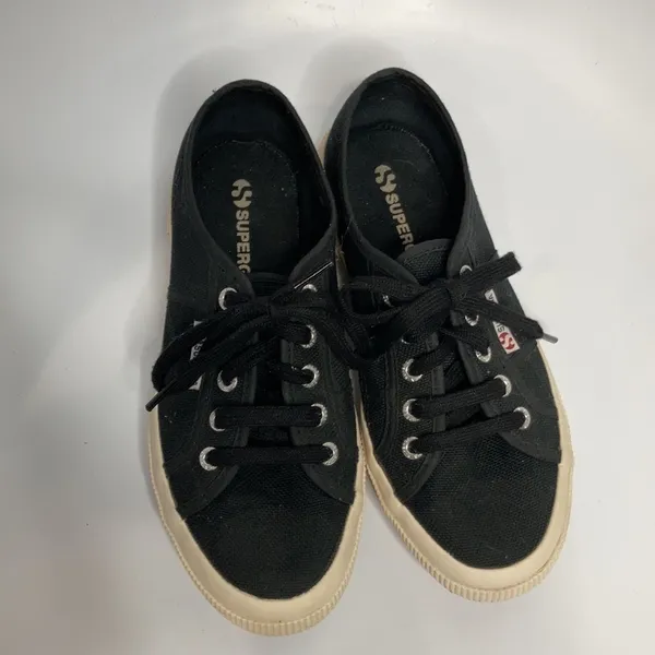 Superga canvas sneakers black & cream size‎ 7 - Image 3