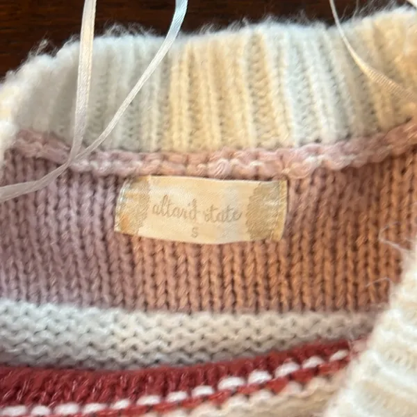 Altar'd State Striped Sweater - Pink, Cream, Tan - Image 2
