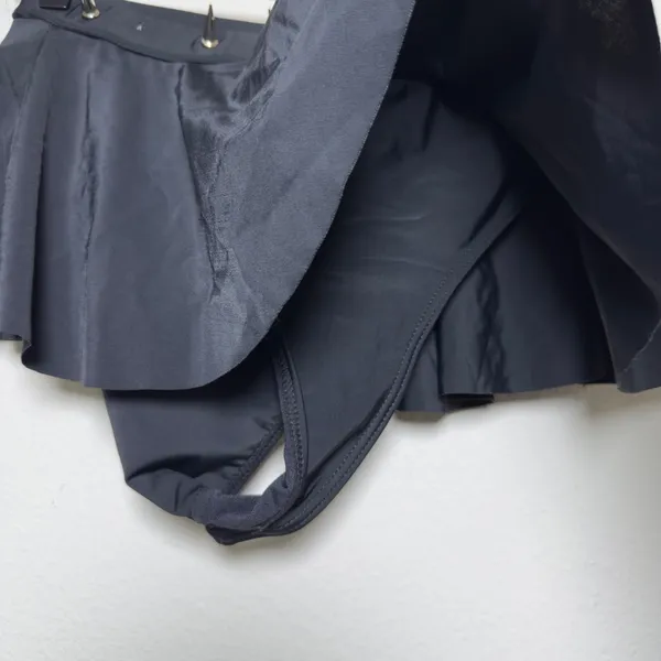 Dolls Kill x Widow Women Skirt Large Black Spiked Studded O-Ring Skater Skirt - Image 3