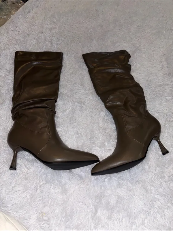 TEAIEUI Knee High Boots Women Kitten High Hee... - Image 6
