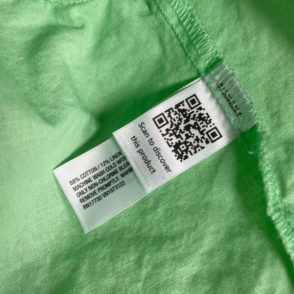 Universal Thread Crop Top Light Neon Green Cotton Linen‎ Size XS Long Sleeves - Image 6
