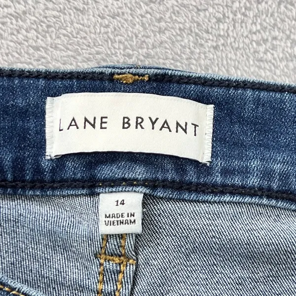 Lane Bryant Flex Magic Waistband Mid Rise Flare Jeans Plus Size 14‎ Blue Stretch - Image 3