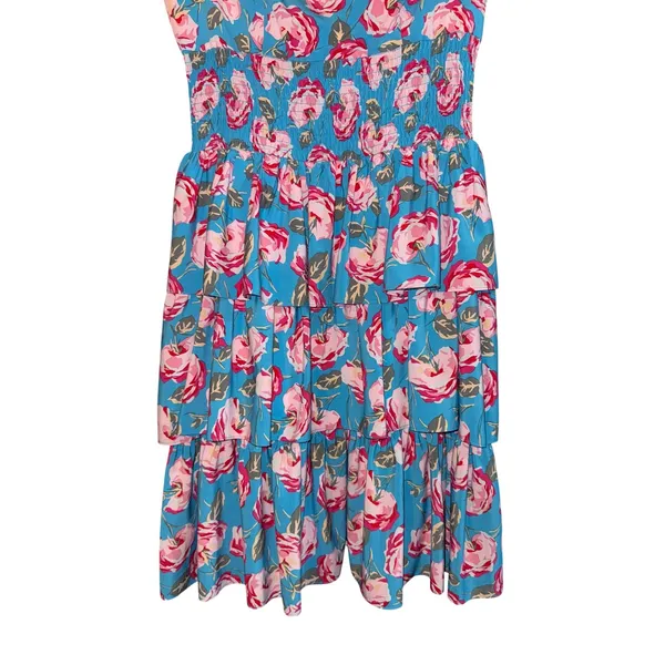 Betsey Johnson Tiered Floral Dress‎ Women's 6 Smocked Summer Wedding Event Prom - Image 3