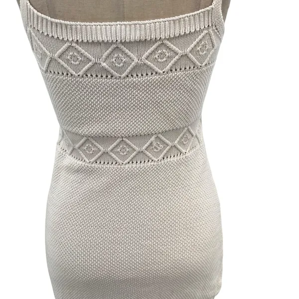 Hello Molly Venus Retrograde Knit Mini Dress Beige Cream Size‎ US 8 - Image 10