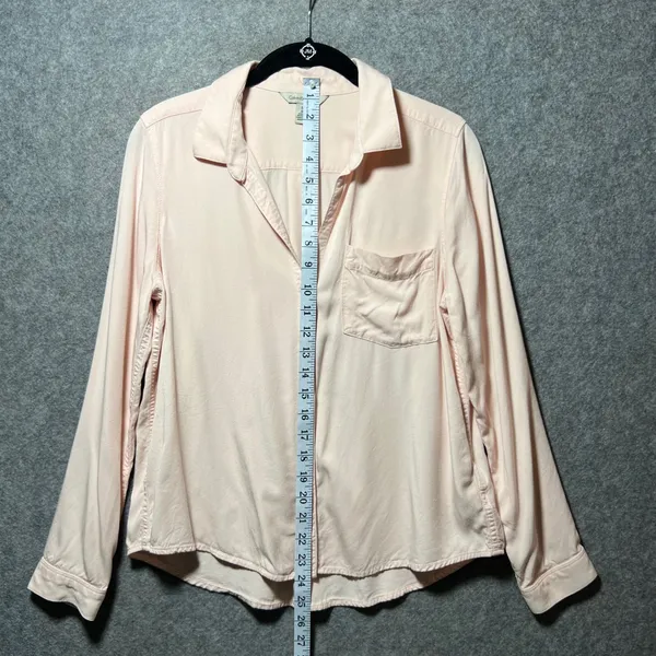 Calvin Klein Jeans Medium Blush‎ Pink Long Sleeve Viscose Button Up Shirt - Image 3