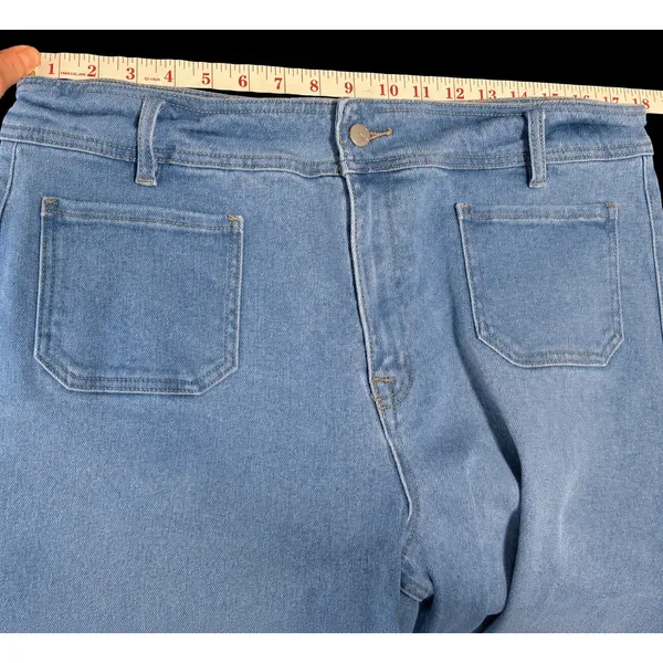 Mica Denim Wide Leg Crop Jeans Size‎ 32 Fits 12-14 Inseam 25" Stretch Pockets - Image 5