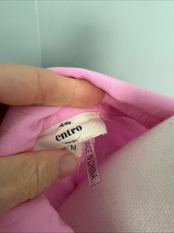 entro‎ Pink Button-Front Tunic Blouse size medium Oversized - Image 2