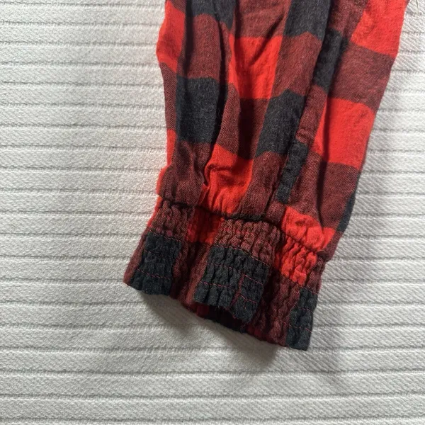 Aerie Women’s Small Red Black Buffalo Plaid Pajama Lounge Jogger Pants - Image 3