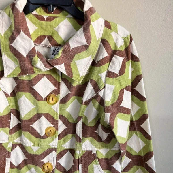 Ivy Jane medium green‎ and brown coat - Image 2