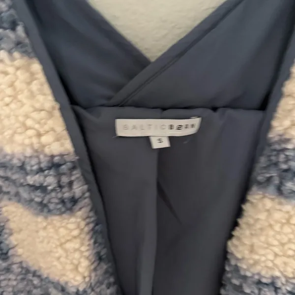 Baltic Born Blue & Cream Plaid Breckenridge Long Sherpa Jacket - Image 3