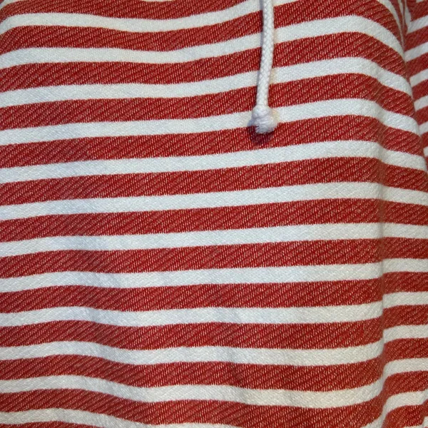 J. Crew Hoodie Pockets Red White Stripe Long Sleeve Front Pockets Relaxed SZ Lg - Image 10